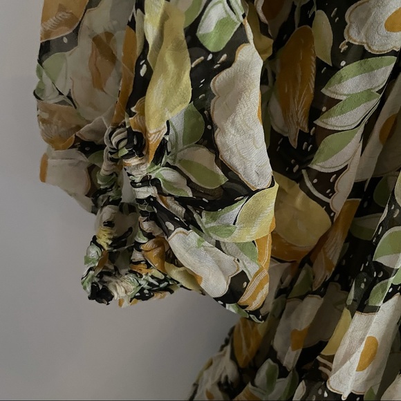 Floral Kate moss x top shop flowy bohemian style peasant long sleeve dress - Picture 6 of 13